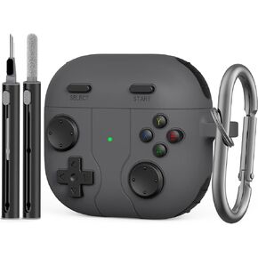 Compatible Airpods 4 Generation Case Cover (2024) - Compatible with AirPods 4th Generation Case, Game Console Design Case, with Cleaner Kit and Keychain