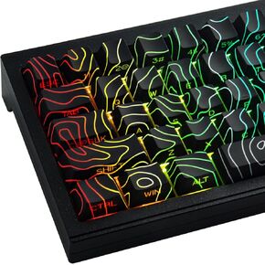 Hyekit Side Printed Keycaps - Line Luminous PBT Keycaps للوحة المفاتيح الميكانيكية ، اللقطة المزدوجة ، تألق من خلال ، 128 مفتاح مفتاح مفتاح الصبغة ، ملف تعريف الكرز