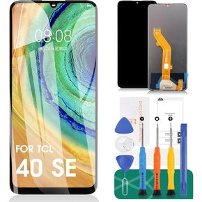 for TCL 40 SE Screen Replacement for TCL 40 SE LCD Digitizer Repair Kits for TCL 40 SE Touch Screen Display Assembly Replacement Kits Black