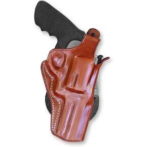 Premium Leather Paddle Holster OWB with Thumb Break Fits Smith & Wesson Model 500 Magnum X-Frame 4" BBL R/H Draw, Brown Color #1433#