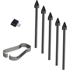 5 Pcs Pen Tips for Samsung Galaxy Book Pro 360 3 S Pen Nibs Replacement Galaxy Book Pro 360 2 S Pen Tips + 1 Tweezer (Black) Type-C Convertor