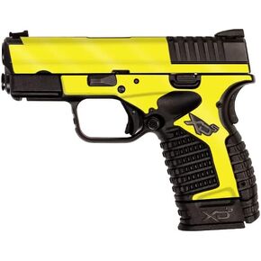 MightySkins Glossy Glitter Skin Compatible with Springfield XDS 3.3 - Solid Yellow | Protective, Durable High-Gloss Glitter Finish | Easy to Apply, Remove, and Change Styles | Made in The USA