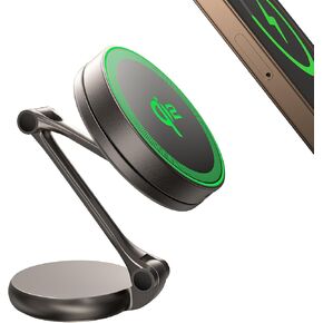 THREEKEY for Qi2 15W MagSafe Car Mount Charger, Dash Magnetic Wireless Car Charger, 3-Axis Metal Arm & 360°Rotation, Car Phone Hodler Mount Charger for iPhone 16/15/14/13/12 Series & Galaxy S25 Ultra