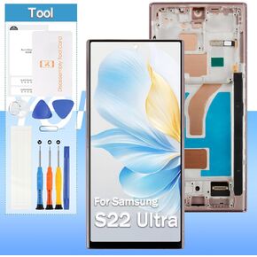 [for US Version] Incell for Samsung Galaxy S22 Ultra Screen Replacement SM-S908B SM-S908U SM-S908A LCD Display Touch Digitizer Assembly(Burgundy,Not Fingerprint)