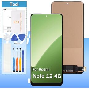 (Incell) Screen Replacement for Xiaomi Redmi Note 12 4G 23021RAAEG, 23021RAA2Y, 23027RAD4I, 23028RA60L 6.67" LCD Display Touch Digitizer Full Assembly with Frame(Not for Note 12 Pro 4G)