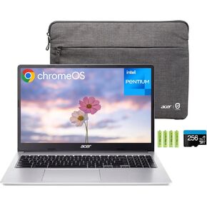 acer Chromebook 315 15.6" HD Laptop for Home & Students, Intel Pentium N6000, 4GB RAM 384GB Storage(128GB eMMC+256GB SD Card), Wi-Fi 6, Numeric Keypad, 2 x Display Port, Type-C, Chrome OS, w/Battery
