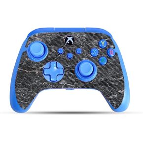 Carbon Fiber Gaming Skin Compatible with PowerA Xbox Series X|S Enhanced Wired Controller - Onyx Marble - Premium 3M Vinyl Protective Wrap Decal Cover | Crafted in The USA by MightySkins