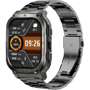 Compatible for AMAZTIM Smart Watch, 22mm Quick Release Stainless Steel Metal Replacement Straps Compatible with AMAZTIM M2/M3/C20 Pro/T2, Compatible with KOSPET Tank M2/M3/M3 Ultra/T2/T3/T3 Ultra Smart Watch, Compatible with WalkerFit M2, M6 Ultra, M2 Pro