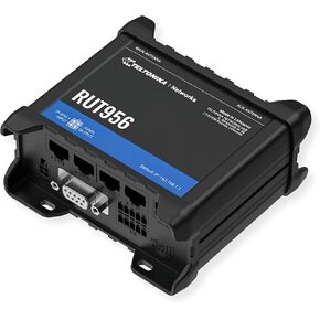 Teltonika RUT956400V00 Model RUT956 Industrial Cellular Router; 4G LTE, 3G, 2G; Dual SIM; Multiple Interfaces; GNSS Module; Remote Management; Global Version; Standard Package with EU PSU