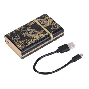 Portable Cigarette Box with Super Mini USB Rechargeable Cigarette Case with Cigar Storage Organizer(Golden Dragon)