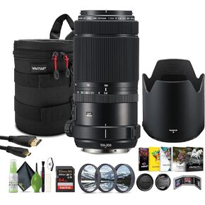 FUJIFILM GF 100-200mm f/5.6 R LM OIS WR Lens + 67mm Professional 3 Piece Filter Kit + Memory Card 64GB +USB Card Reader, SD/microSD + Corel Photo, Video, & Art Suite Deluxe + 8 inch Lens Case + More