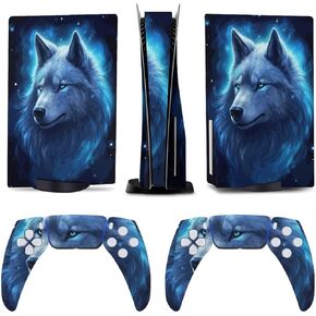 Blue Galaxy Wolf for Model 5 Skin Accessories Cover Skins Anime Vinyl Cover Sticker Full Set for Model5 Disc Edition
