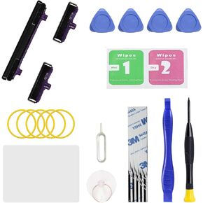 Power On Off Volume Button Key Replacement for Galaxy S10 & S10 Plus Repair Part, with Toolkit (Black)