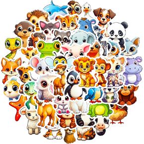 Adorable Animal Stickers,Cartoon Stickers,Reward Stickers for Kids Fun Cats Dogs Owls Stickers for Kids Boys Girls Crafting,Skateboard Water Bottle Phone Case Scrapbooking 50PCS
