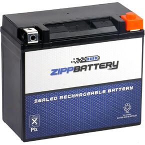 Zipp Battery YTX20L-BS Maintenance-Free 12V 19Ah Battery Replacement for ATV, Motorcycle, Jet Skis, Scooter, UTV, and More - Nut and Bolt (T3) Terminal