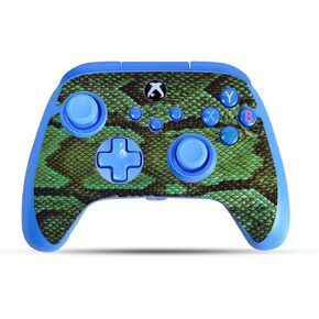 Gaming Skin Compatible with PowerA Xbox Series X|S Enhanced Wired Controller - Green Serpent - Premium 3M Vinyl Protective Wrap Decal Cover - Easy to Apply | Crafted in The USA by MightySkins