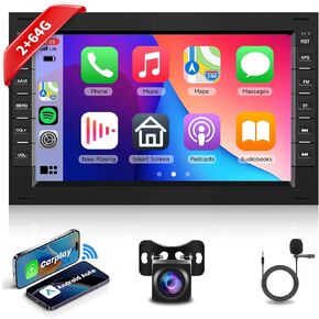 2G+64G Android Car Stereo for VW Passat Golf MK5 MK6 Jetta Polo Touran Seat Tiguan with Wireless Carplay Android Auto, Hodozzy 7 Inch Touch Screen Radio with GPS WiFi Bluetooth FM/RDS/DSP/SWC Camera
