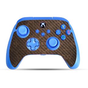 Carbon Fiber Gaming Skin Compatible with PowerA Xbox Series X|S Enhanced Wired Controller - Brown Linen - Premium 3M Vinyl Protective Wrap Decal Cover | Crafted in The USA by MightySkins