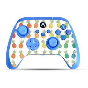 Glossy Glitter Gaming Skin Compatible with PowerA Xbox Series X|S Enhanced Wired Controller - Rainbow Pineapples - Premium 3M Vinyl Protective Wrap Decal Cover | Crafted in The USA by MightySkins
