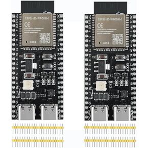 2pcs ESP32 S3 Development Board ESP WROOM 32 S3 N8R8 Core Microcontroller Board WiFi + Bluetooth MCU Module Dual Type-C ESP32-S3 DevKitC 1 IoT Type-C Processor Hat