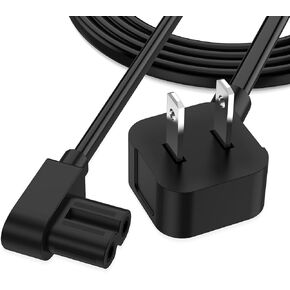 AGVEE 5ft Mini Fridge Power Cord Compatible with AstroAI Mini, Cooluli Mini, Chefman Mini, Koolatro, Frigidaire Fridge, Replacement 90 Degree Angled 18AWG ETL Listed 2-Prong Cable, Black