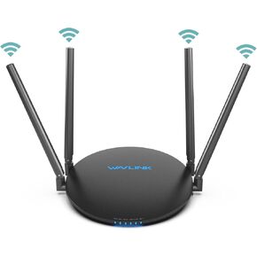 WAVLINK 2024 AC1200 WiFi Router, Dual Band Wireless Internet Smart Router 5GHz+2.4GHz with 100Mbps WAN/LAN, Long Range Coverage for Home & Office, Supports Router/Repeater Mode