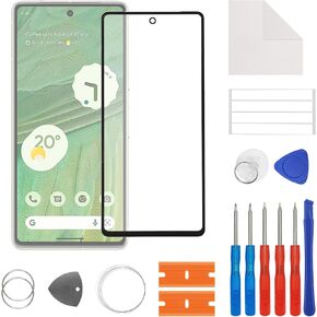 New Front Outer Lens Glass Screen Replacement for Google Pixel 7 Pro GP4BC/GE2AE with Free Repair Tools Kit.(No LCD Touch ＆ Digitizer)-(6.3 inch)