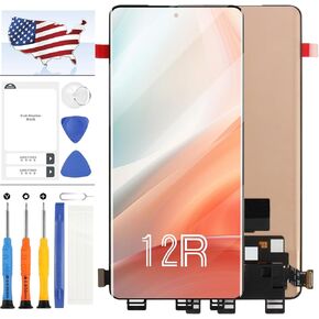 OLED Screen Replacement for OnePlus 12R CPH2609 CPH2611 LCD Display Touch Screen Digitizer Full Assembly Parts Kit 6.78 inch (Black no Frame)