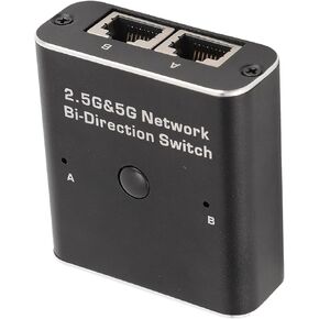 RJ45 Network Switch Selector, Ethernet Splitter 2 in 1 Out Or 1 in 2 Out High Speed 1000Mbps, 2.5G 5G Gigabit RJ45 Internet Ethernet Switch Plug and Play