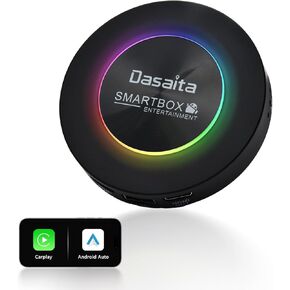 Dasaita Android 13 Carplay & Android Auto AI Box/Adapter, Voice Control/Real-time GPS/Online Music, Plug-and-Play, 8G+128G Qualcomm 660 CPU, Support HDMI Output, 4G Cellular, OEM Wired Carplay Port