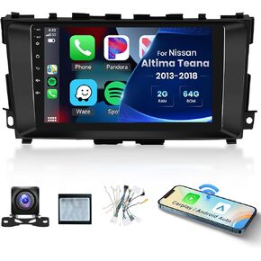 2+64g- ل Nissan Altima Teana 2013-2018 Car Radio with Carplay/Android Auto ، Android Car Stereo 9 inch touch screen gps wifi bluetooth fm/rds link swc camera in Kuwait