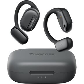 truefree O1 Open Ear Headphones Bluetooth 5.3 Wireless Open Ear Earbuds with 16.2mm Driver, Immersive Stereo Sound, Noise-Cancellation Mic for Clear Calls, 45H Playtime, for Sports Workout,Black