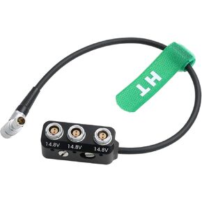 Power Splitter Rotatable Right Angle Male 2 Pin to 3 x 0B 2-pin Female Cable Box, 1 to 3 Triple