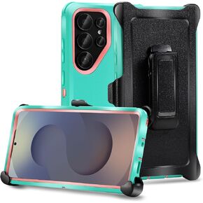 Galaxy S24 Ultra Case (6.8"), Heavy Duty Military Grade Full Body Protective Case Shockproof/Drop/Dust Proof 3-Layer Protective Durable Cover for Samsung Galaxy S24 Ultra 2024 Release Blue