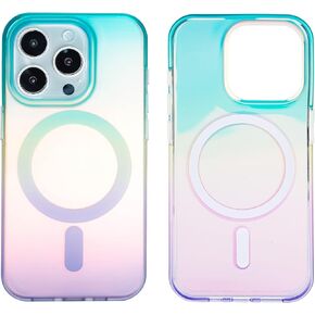 Magnetic Case Compatible with iPhone 15 Pro 6.1“ 2023 for MagSafe Charging Soft TPU Bumper Slim Shockproof Protective Cute Cover with Screen Protector(Pink Marble)