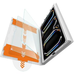 2 Pack Screen Protector for iPad Pro 11 inch M4 5th Generation(2024 Released)，9H Tempered Glass Film,Easy Install，Apple Pencil Compatible,Bubble Free, HD Clarity, Face ID Compatible