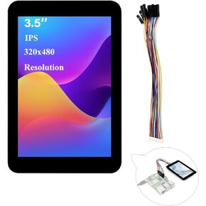 3.5inch Touch Screen Compatible with Raspberry Pi 5/4B/3B+/3B/Pi Zero/Zero W/Pi Zero 2W/Pico/Pico W/Pico 2/Pico 2W/ ESP32, 320x480 Resolution Capacitive Touch LCD IPS Display, I2C SPI Interface