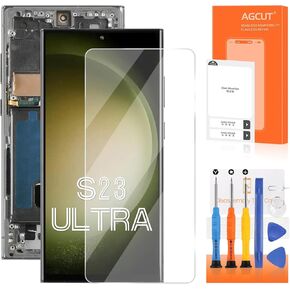 OLED for Samsung Galaxy S23 Ultra Screen Replacement for Display Samsung S23 Ultra LCD SM-S918B SM-S918U LCD Digitizer Touch Screen Assembly with Blue Green Frame (US Version,Support Fingerprint)
