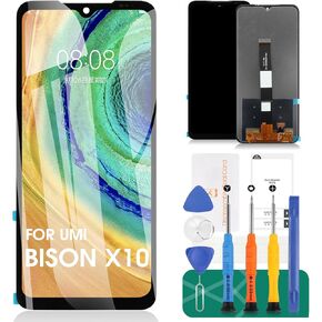for Umidigi Bison X10 LCD Digitizer Repair Kits for Umidigi Bison X10 Pro Replacement Screen for Bison X10/X10 Pro Touch Screen Display Assembly Replacement Black 6.53"