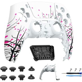 Touchpad Front Shell Compatible with PS5 Controller BDM-010 020 030 040 050, Replacement Faceplate Custom Touch Pad Cover Set and Decorative Trim Shell with Thumbsticks Kits for PS5 Controller