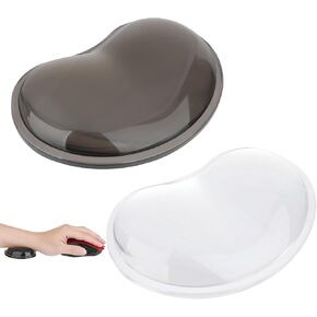 2 Pack Ergonomic Wrist Rest for Computer Silicone Wrist Support for Mouse Cooling Wrist Rests Hand Rest for Mouse for Laptop Computer Gaming Office Work(Clear, Black)