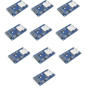 10 Pieces of Micro SD TF Card Adapter Reader Modules, 6-pin SPI Interface Drive Modules, with Chip Level Conversion, Suitable for Arduino UNO R3 MEGA 2560.