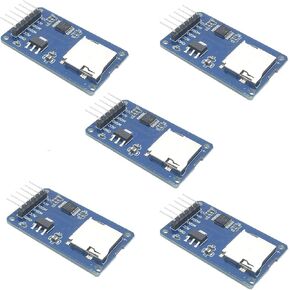 5 Pieces of Micro SD TF Card Adapter Reader Modules, 6-pin SPI Interface Drive Modules, with Chip Level Conversion, Suitable for Arduino UNO R3 MEGA 2560.