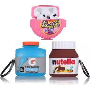 (3Pack) Case for Airpods 3rd Generation, BGAANM Silicone Airpods 3 Case Protective Cover with Cute Funny Skin Design, with Keychain (Nutella+Bubba+G)