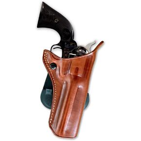Leather Paddle OWB Revolver Holster Open Top Fits Colt Single Action Army 41/ 45LC 4-3/4'' Barrel, R/H Draw, Brown Color #1811#