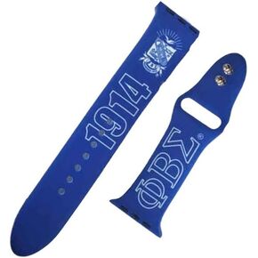 Phi 1914 Beta Sigma Soft Silicone Strap Compatible for Apple Watch Series 7 6 5 4 3 2 1 SE Paraphernalia Sorority Gifts Sport Band Compatible with Apple Watch Bands 38mm 40mm 41mm (Blue PBS)