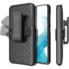 Case Compatible with Samsung Galaxy S23 5G. Slim Line Case with Kickstand and Belt Clip Holster Combo Includes Screen Protector