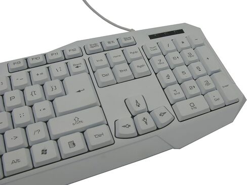 LED LED لوحة المفاتيح السلكية ABS Material Material Mameing Light-USB لوحات مفاتيح USB للكمبيوتر PC White in Saudi Arabia