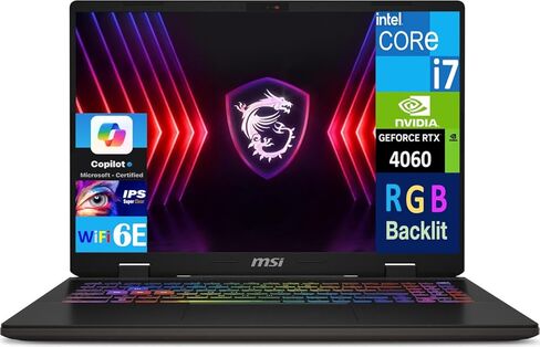 MSI Sword 16 HX Gaming Laptop 16.0" 144Hz IPS WUXGA Display (Intel i7-14650HX, GeForce RTX 4060 8GB, 16GB DDR5, 1TB SSD, RGB KB, WiFi 6E, Webcam, Bluetooth 5.3, Win 11 Home) w/DKZ USB Port Expander in Kuwait