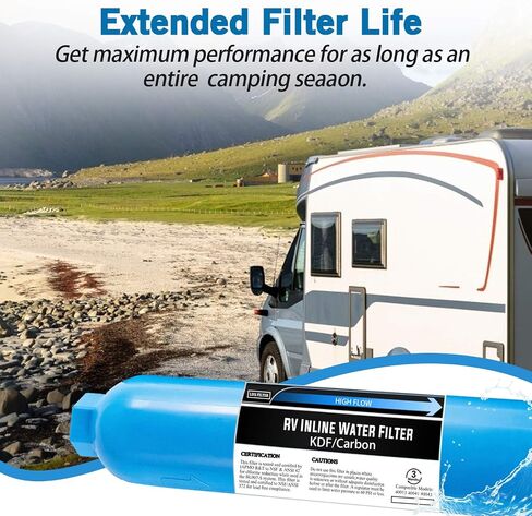 Lifefilter RV Inline Water Filter with Flexible Hose Protector, NSF Certified, Reduces Chlorine, Bad Taste, Odor for RVs and Marines, Drinking, Washing Filter, Dedicated for RVs, 2 Pack in Saudi Arabia
